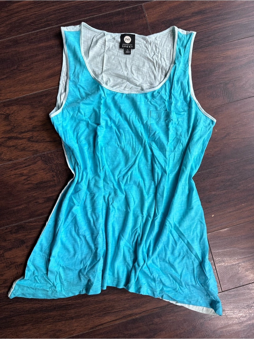 Jones New York Blue Activewear Tank Top